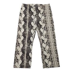 Vintage Y2K Morgan De Toi Cream and Black Snake Print Low Rise Crop Pants M